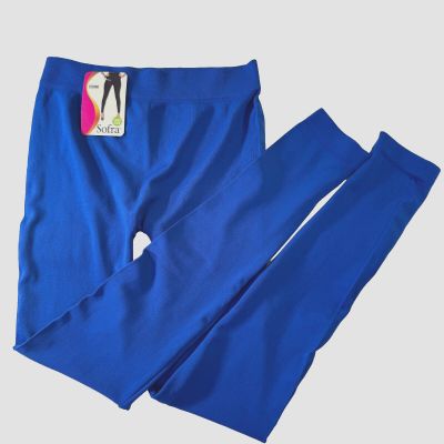 Sofra Women's Royal Blue Leggings Free Size Style: EX900 new Polyester Spandex